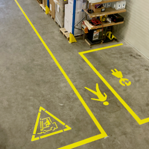 Belijning van een magazijn door Van Heusden Werken