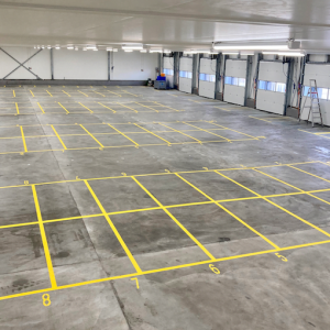 Belijning palletplaatsen door Van Heusden Werken