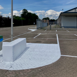Markering parkeerterrein door Van Heusden Werken