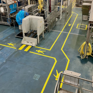 Veiligheidsbelijning van een bedrijfsvloer door Van Heusden Werken