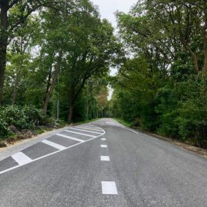 Wegmarkering van een verdrijvingsvlak door Van Heusden Werken