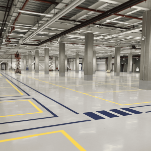 Belijning van een bedrijfshal door Van Heusden Werken