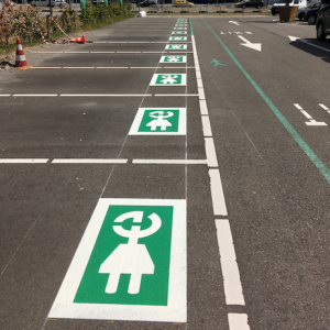 Markering oplaadpunt door Van Heusden Werken